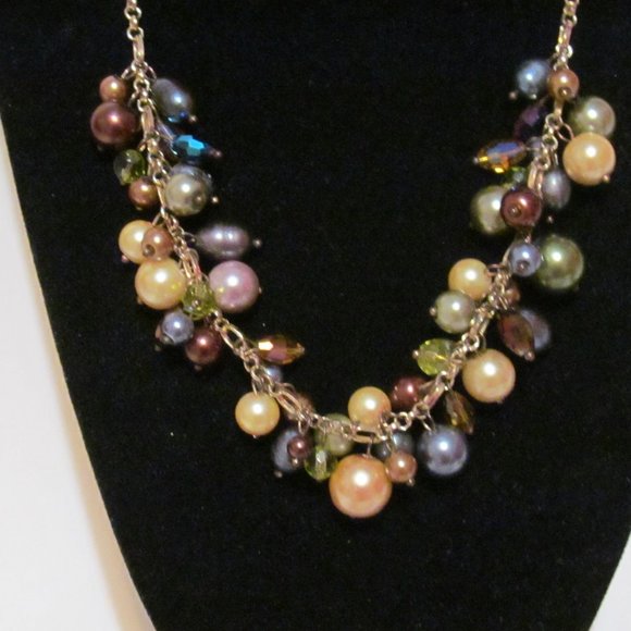 Premier Designs fresh water pearls glass beads necklace - Picture 1 of 2